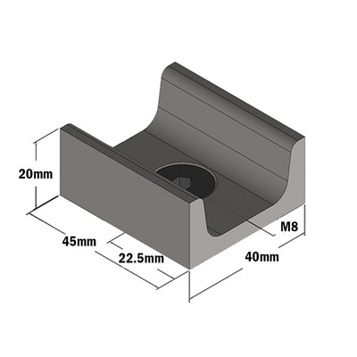 55-070-0 MODULAR SOLUTIONS DOOR PART<br>U-BAR FOR SLIDING DOOR